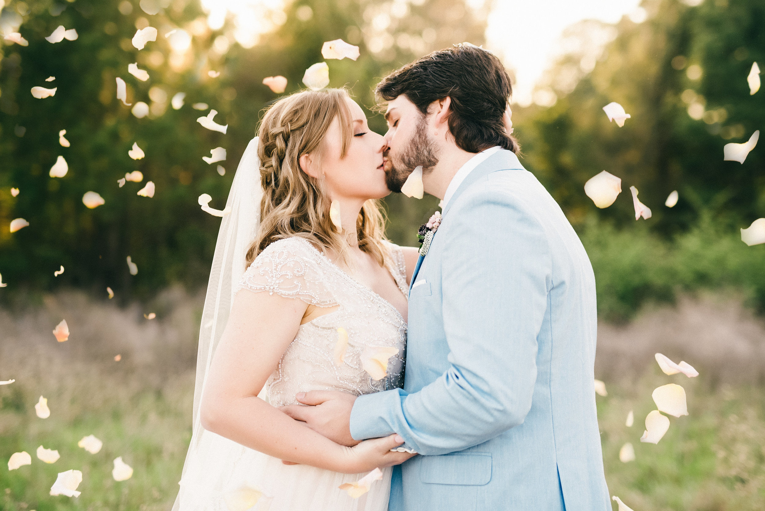 Rose Petal Wedding Photo