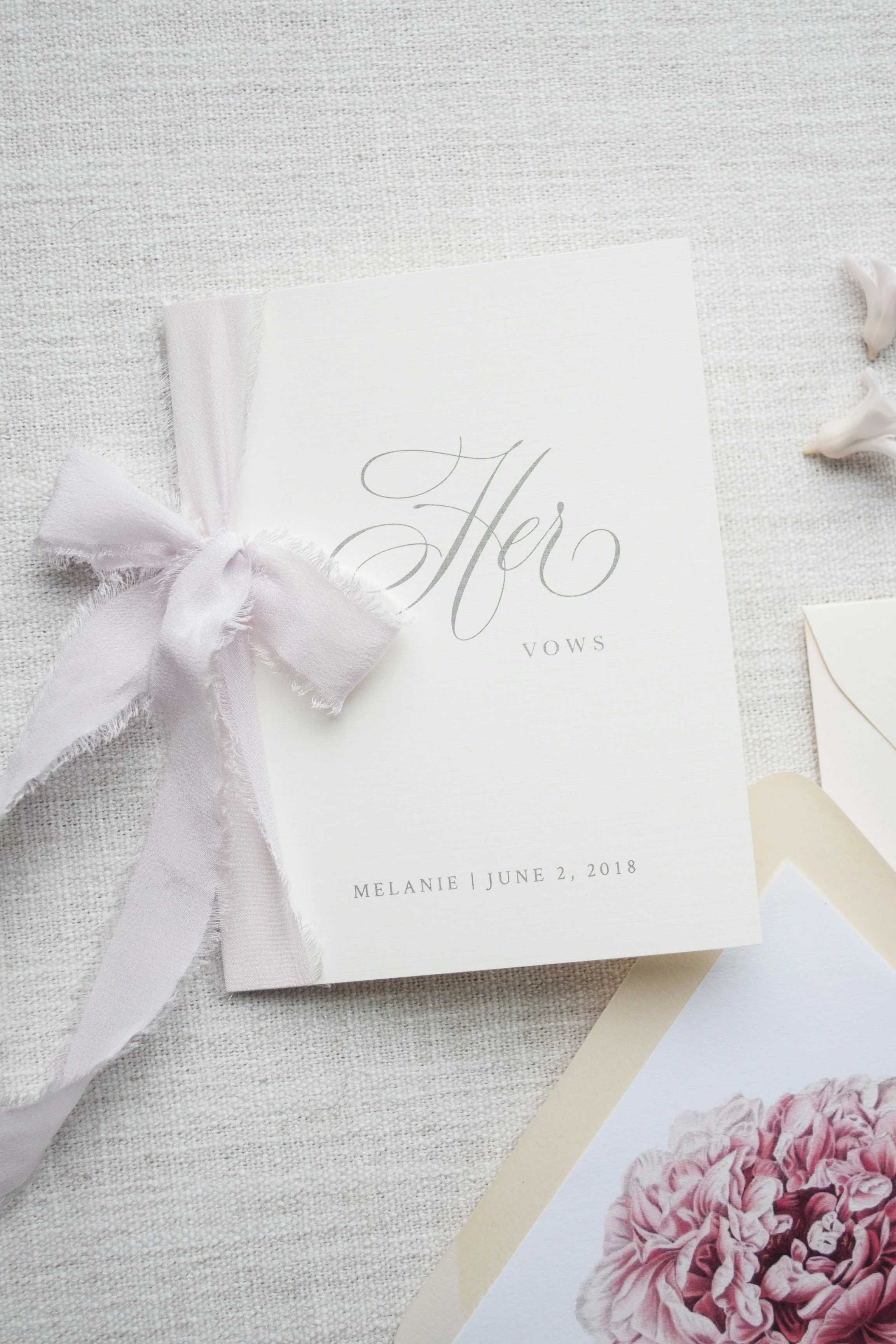 Personalized Wedding Vow Books on Cotton Cardstock