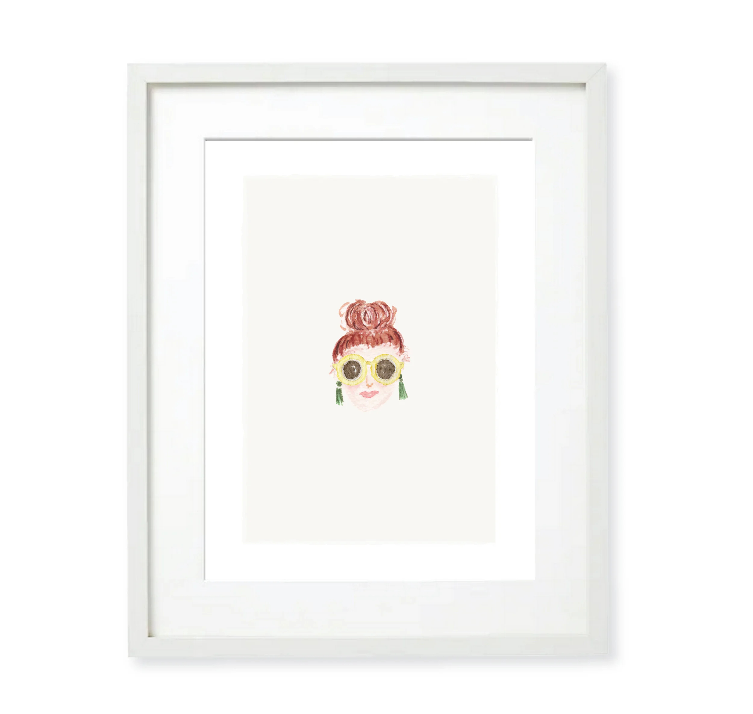 Watercolor Girl Topknot Art Print