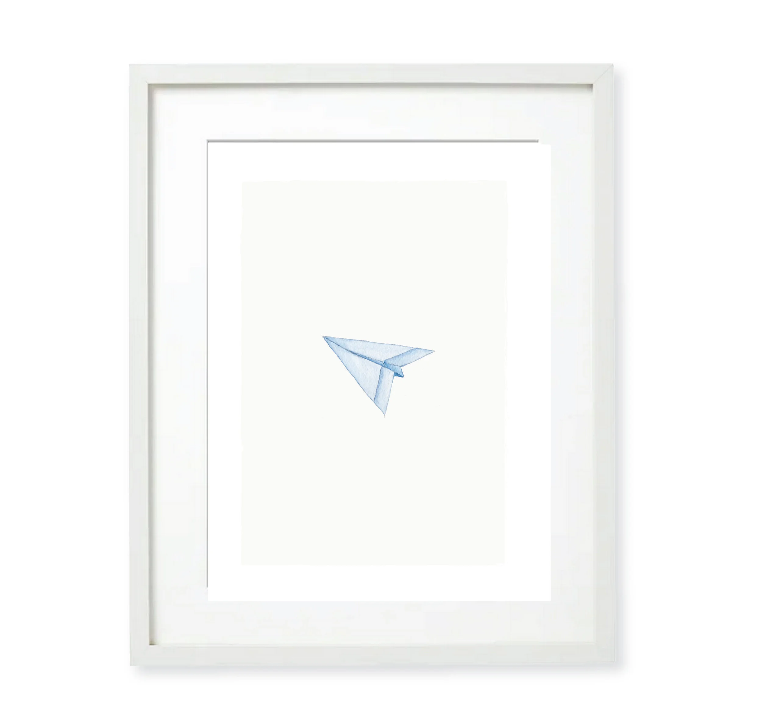 Watercolor Paper Airplane Art Print