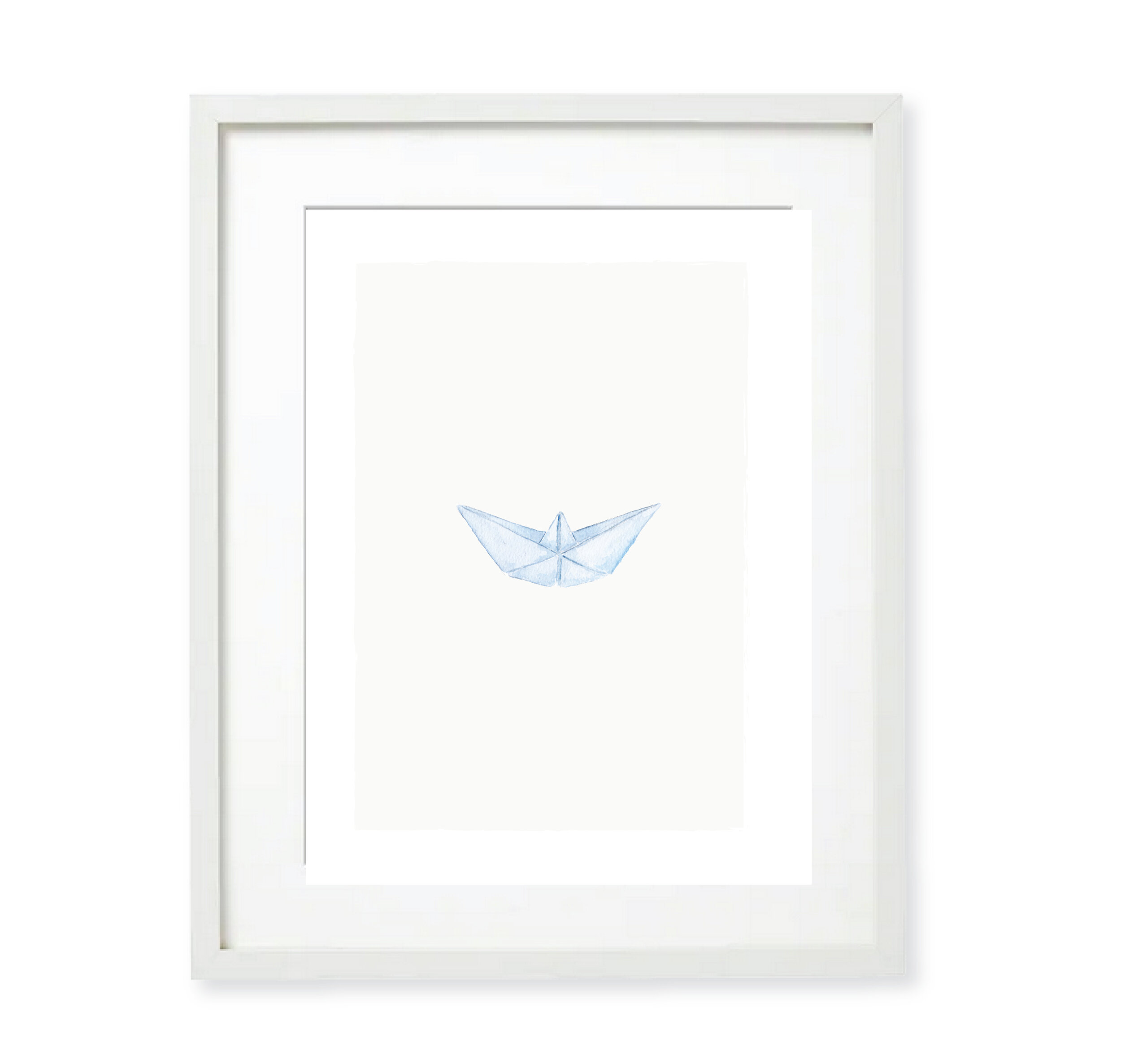 Watercolor Paper Boat Art Print