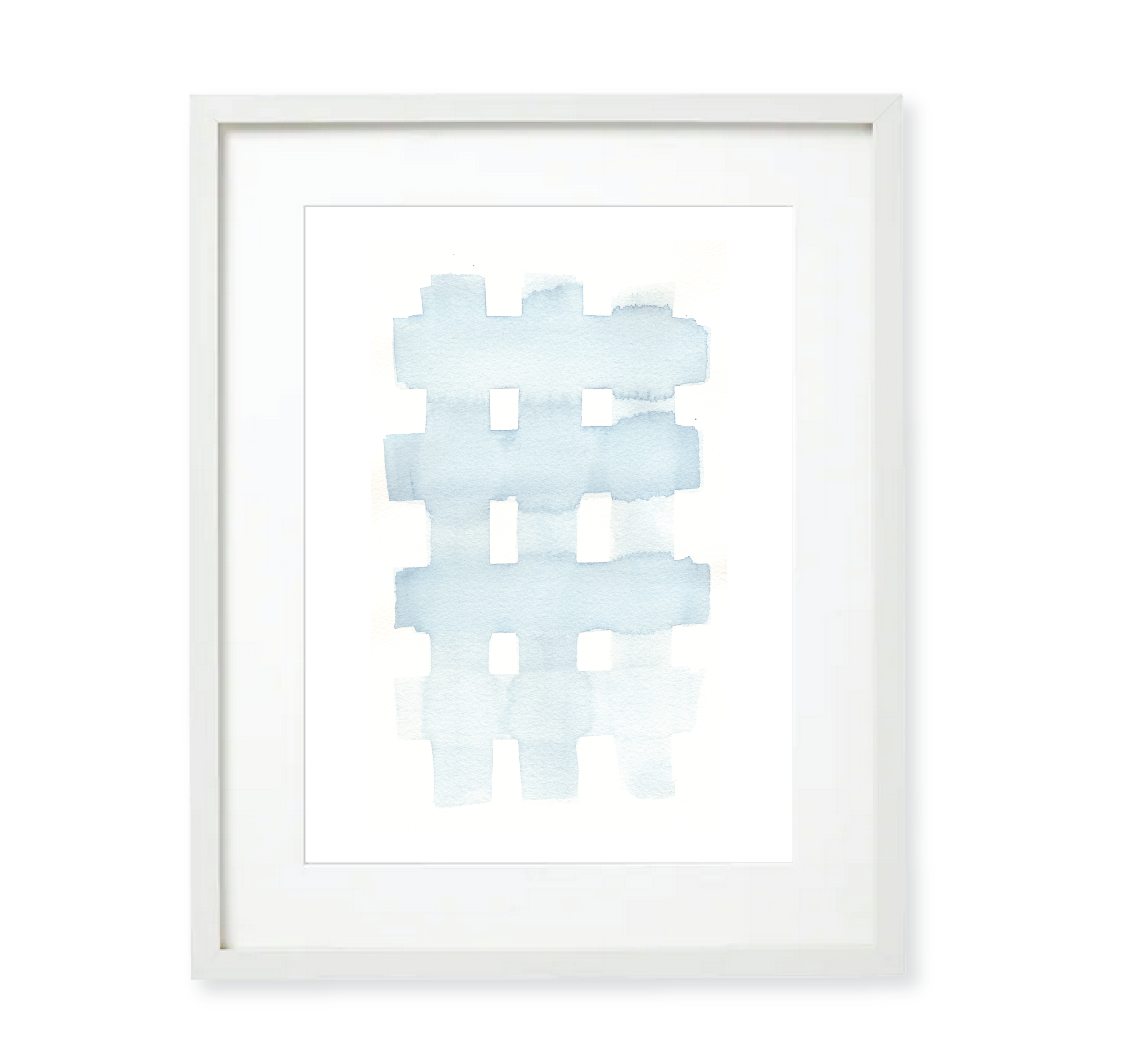 Blue Plaid Watercolor Art Print