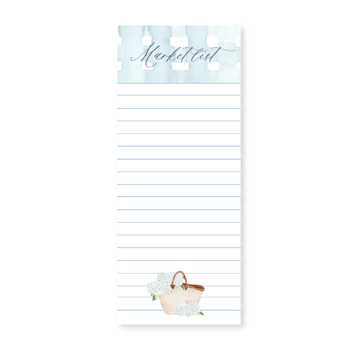 Market List Watercolor Notepad-Blue
