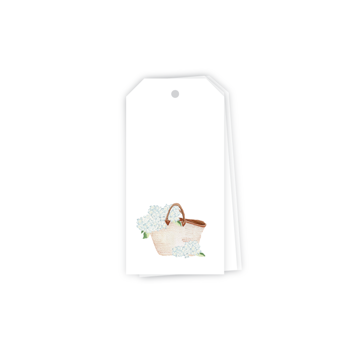 Watercolor Hydrangea Market Tote Gift Tags
