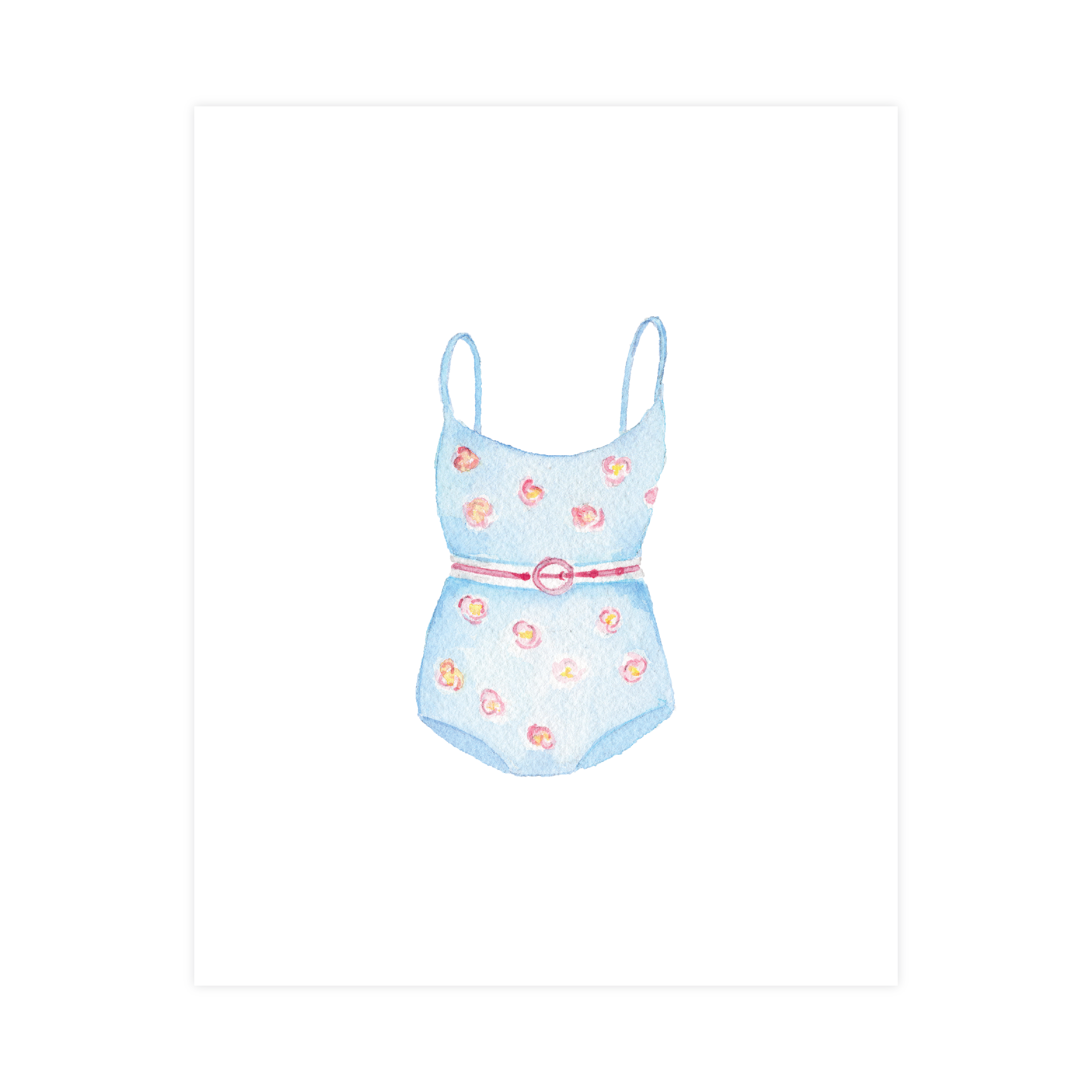 Vintage Swimsuit 1 Watercolor Art Print