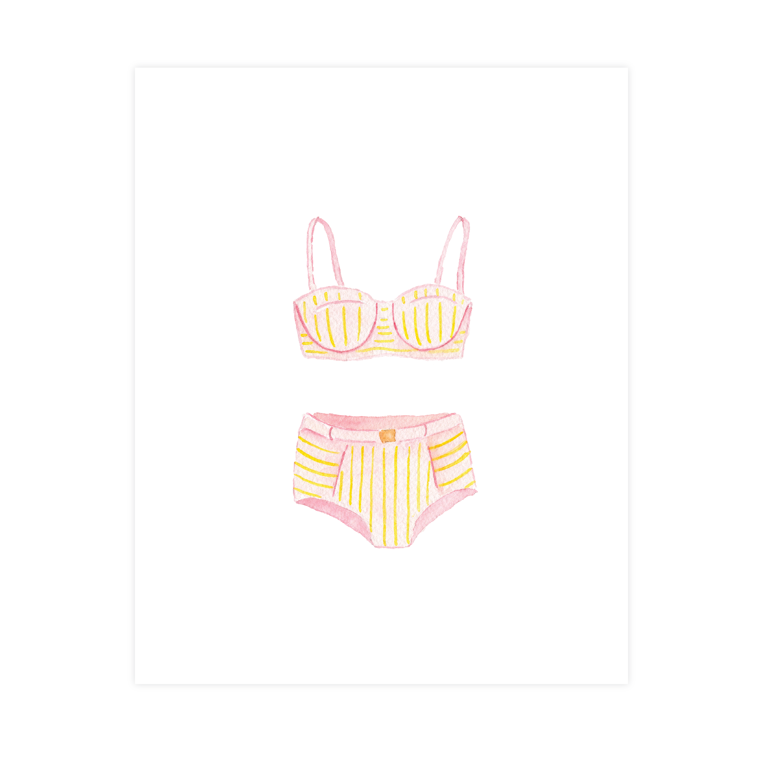 Vintage Swimsuit 2 Watercolor Art Print