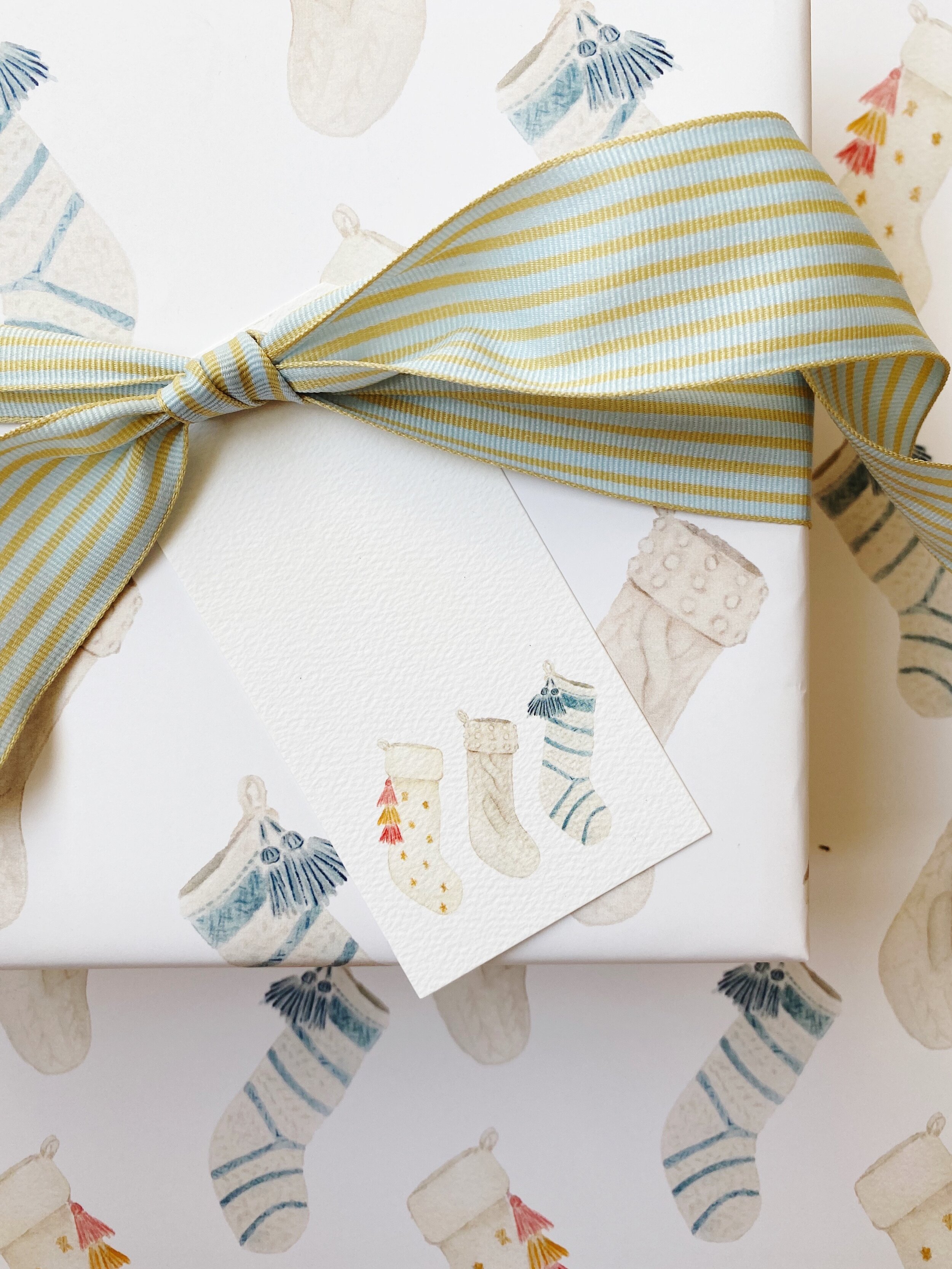 Holiday Stocking Gift Tags, Christmas Gift Tags, Rebecca Green Design