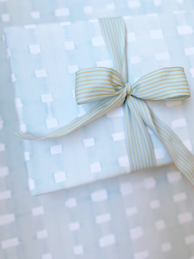 Preppy Blue And White Boy Baby Shower Wrapping Paper Sheets