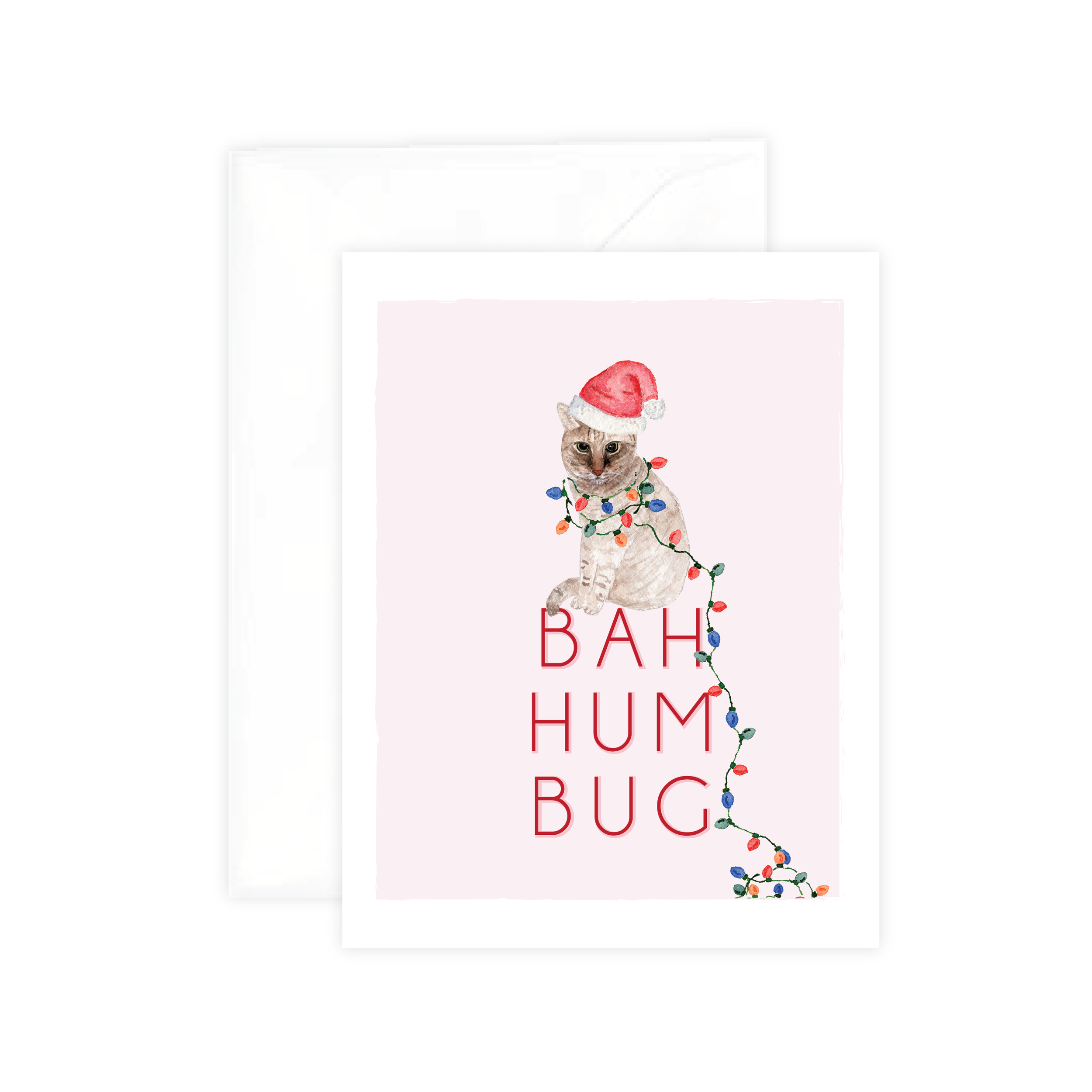Bah Hum Bug Grumpy Cat Greeting Card