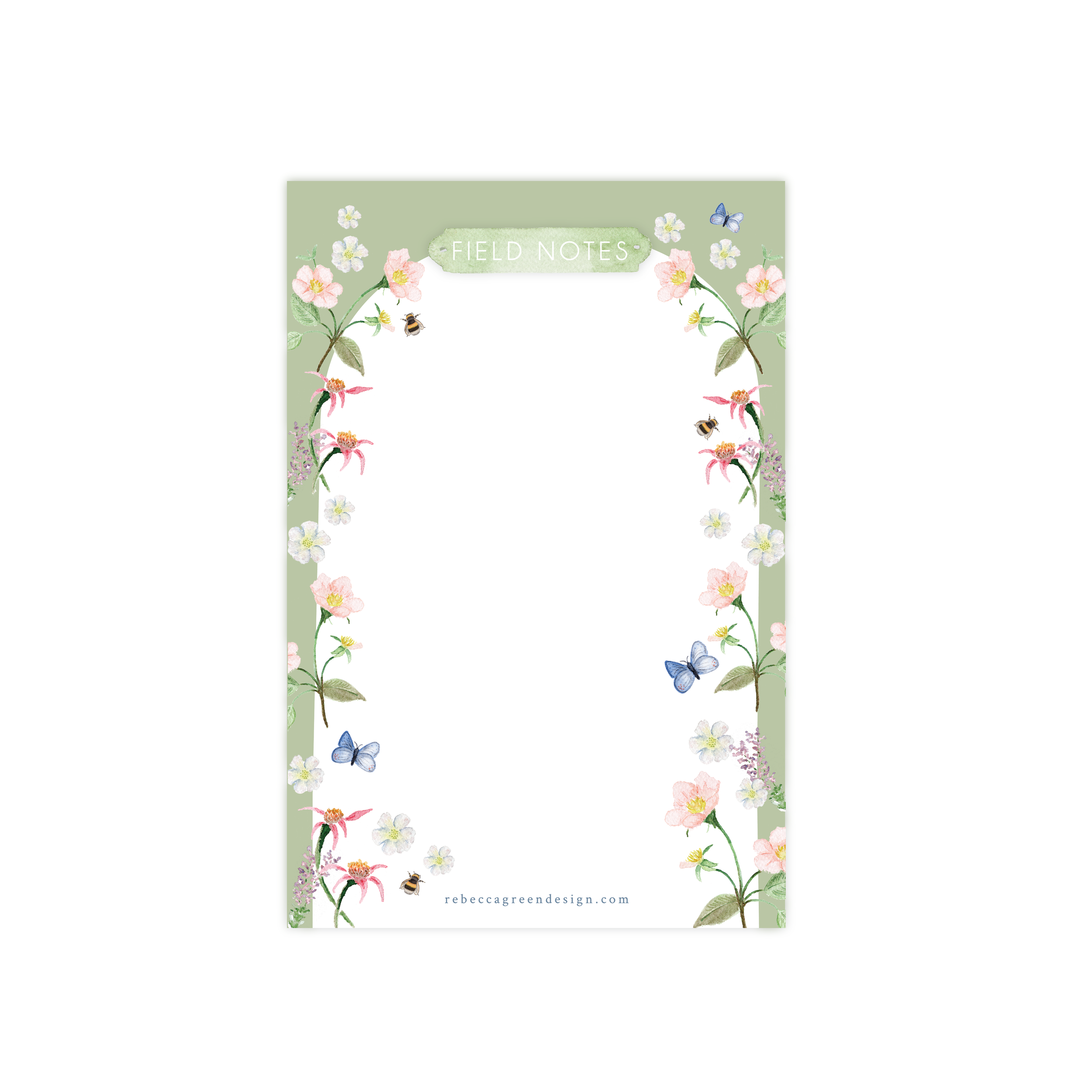 Field Notes Pocket Sized Notepad, Social Stationery, Wildflower Stationery, Rebecca Green Design