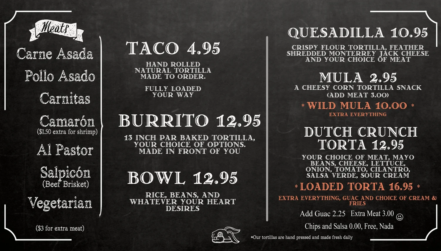 MENU — Cinco TacoBar