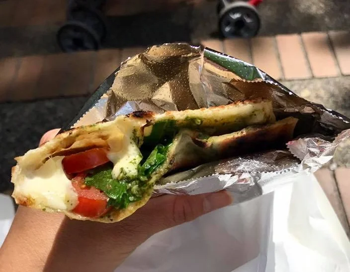 Caprese piadina from the Alder Street Food Cart Pod