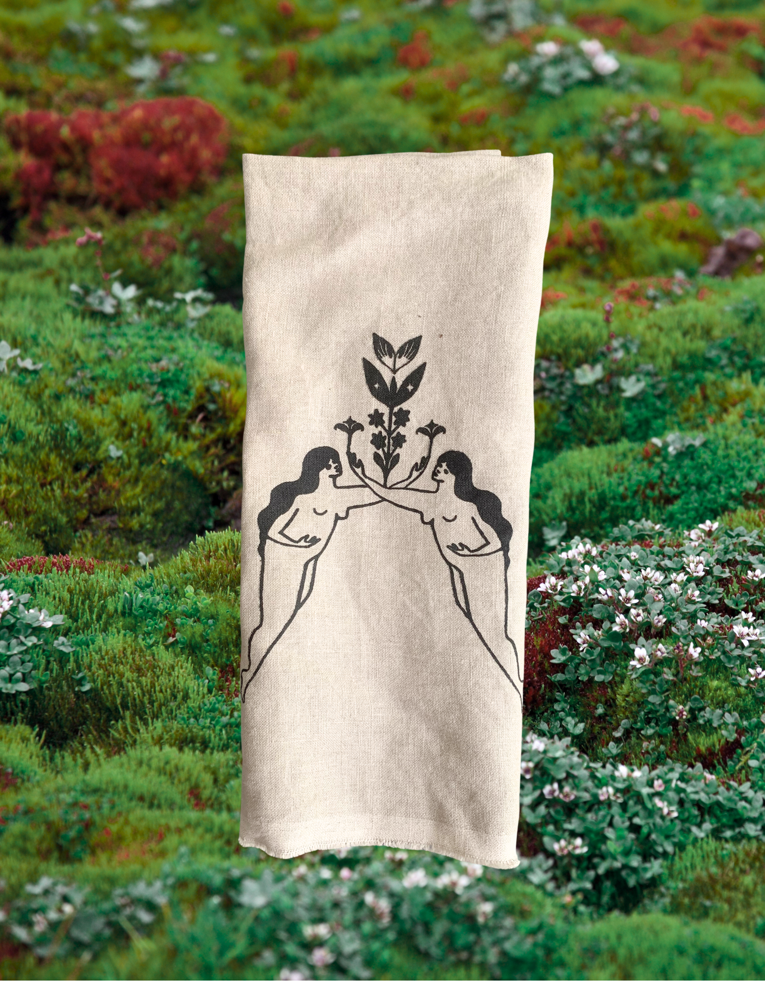 molly angie x zaftig yenta linen tea towel