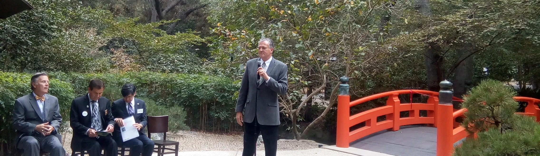 October 16, 2016 CEO of Descanso Gardens David Brown speaks eloquently about the history of the Japanese Garden. The Bridge, installed in 1967 and restored by me for it's 50th anniversary ribbon cutting rededication, was design by Kenneth Nishimoto.