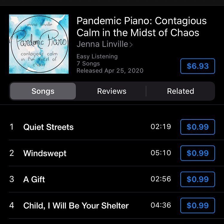 Annnnnnd it&rsquo;s live and ready for purchase! Calming music for a chaotic time! ❤️