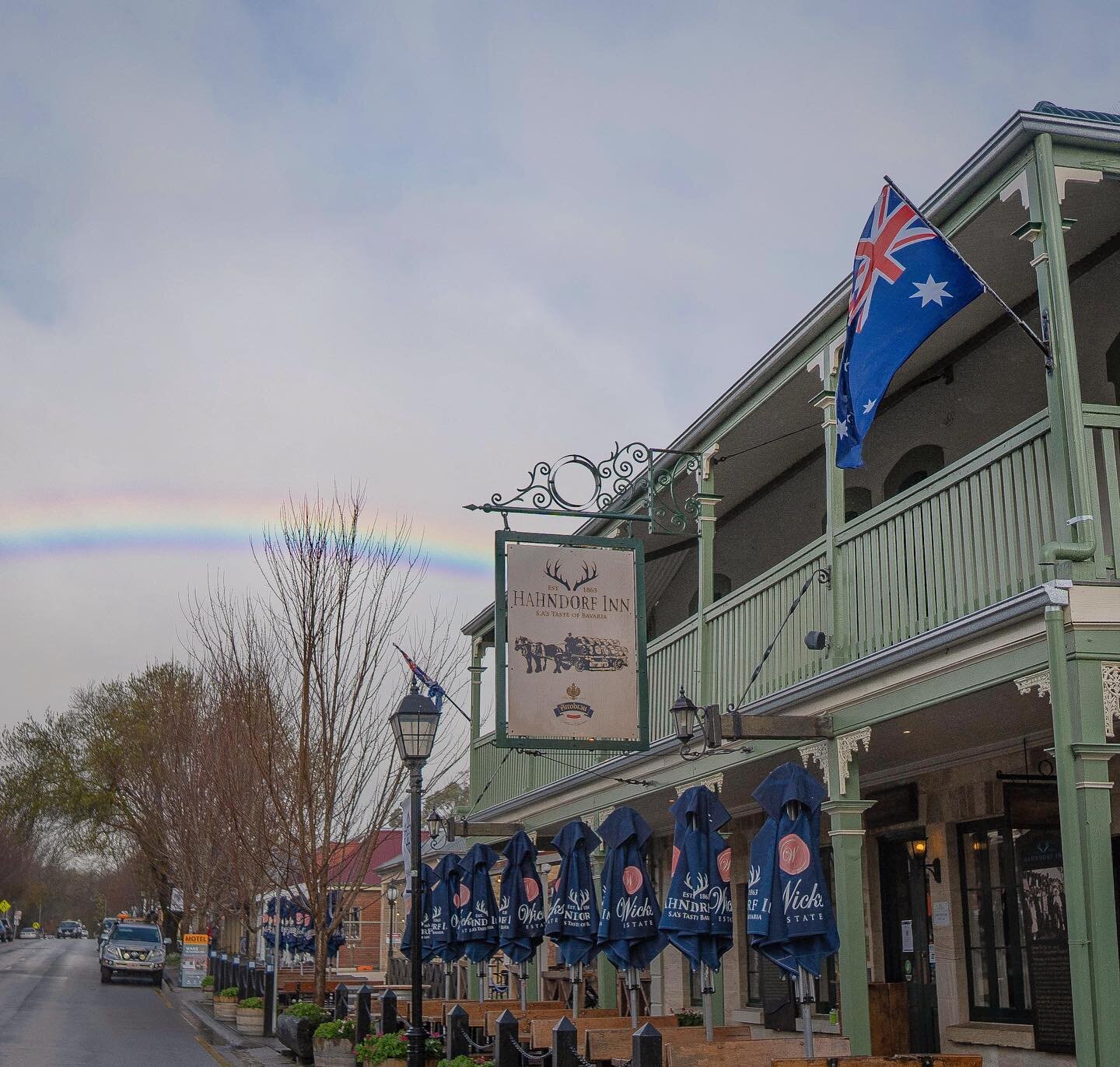 It&rsquo;s not all doom and gloom at the Hahndorf Inn today! 🌈 

We have plenty of indoor seating options available by our open fireplaces 🔥

+ You can check out our range Winter-Warmer beverages and meals! 🙌🏻

&bull;
&bull;
&bull; 

#hahndorfinn