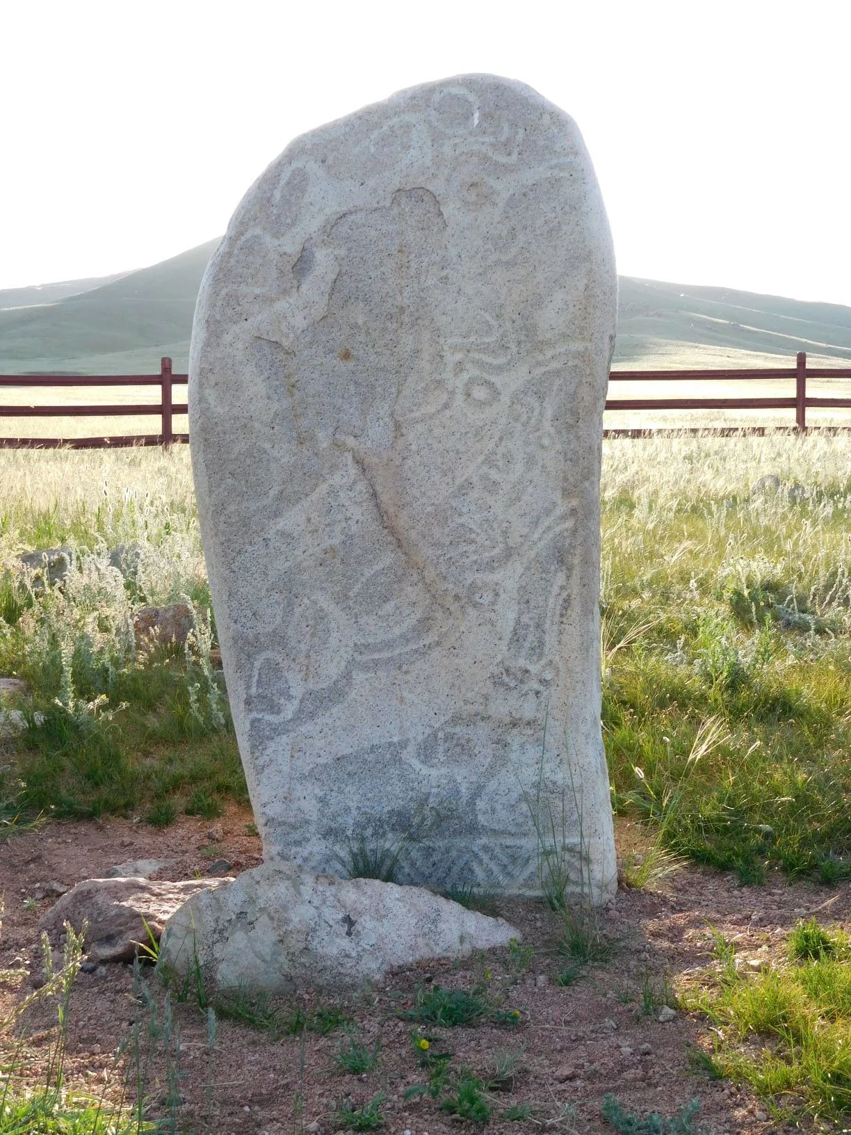 Bronze Age Deerstone at Sunset