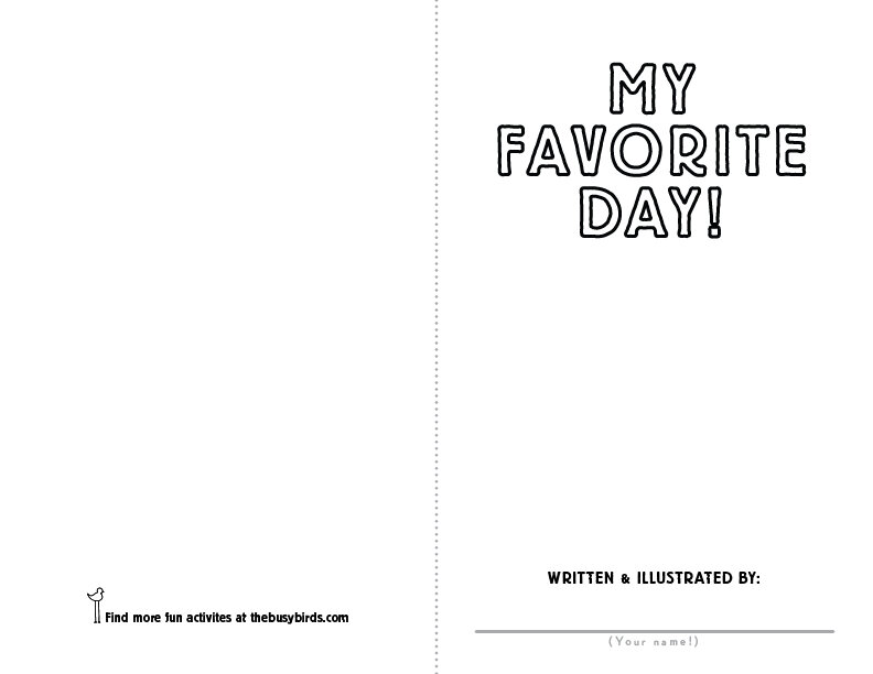My Favorite Day Booklet