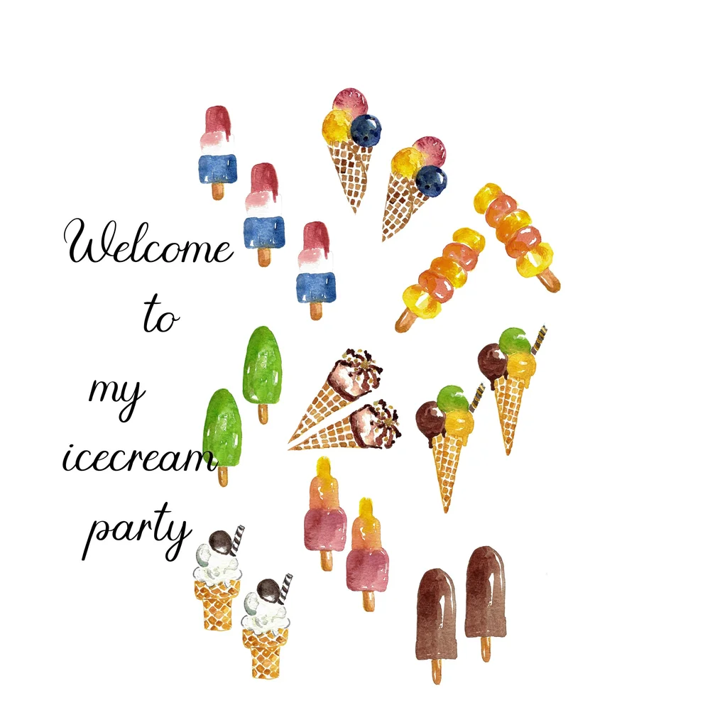 Icecream Birthday Card Template Anna Hedeklint Design Textiles