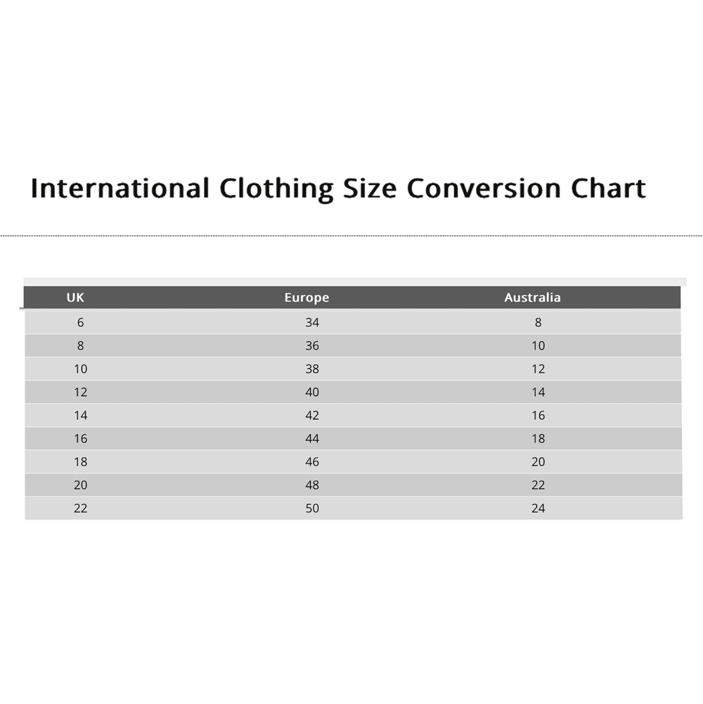 Conversion Chart Eu Size 36 To Us Dress Sizing Chart Au Shoe Size