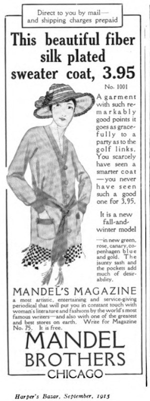 Fiber silk featured in Harpers Bazaar, 1915