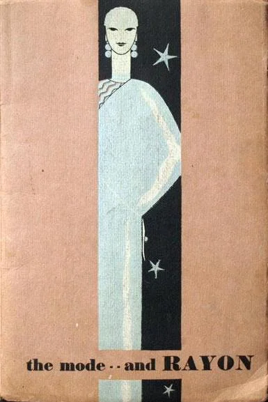 “The Mode… and Rayon” free booklet sponsored by the American Rayon Institute, featuring designs and commentary from top Parisian couturiers.