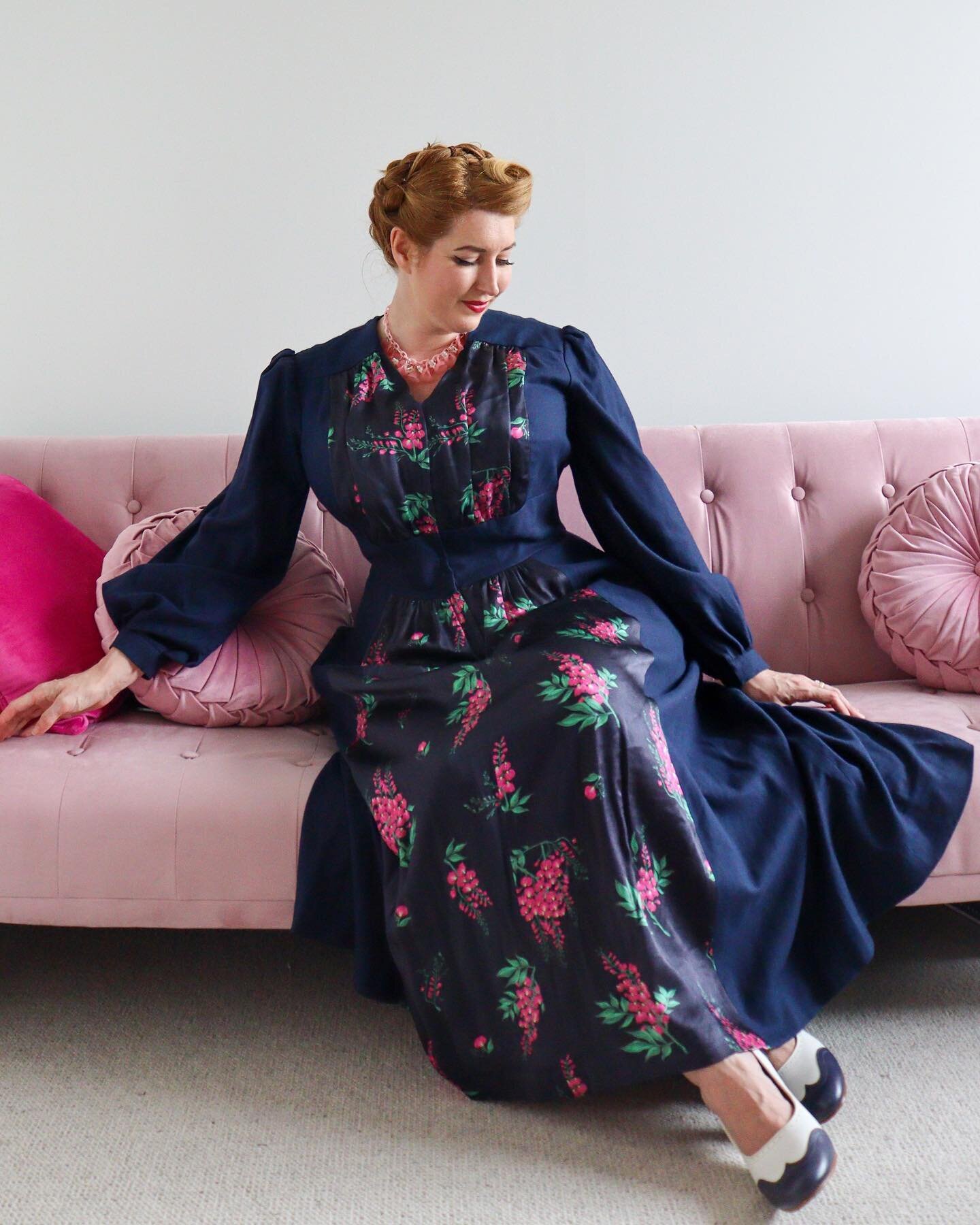 Vintage 1940s Dressing Gown Satin Full Length Robe Dress XL  Deja Vintage  Boutique  Edmonds WA