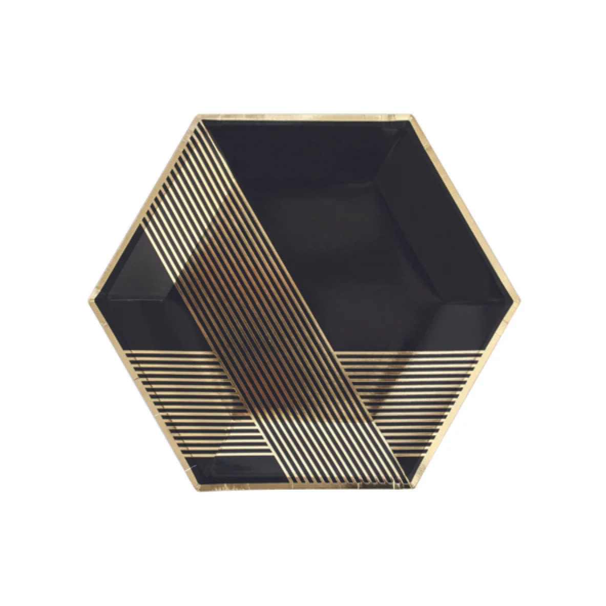 Noir - Black Striped Party Plates (Large)