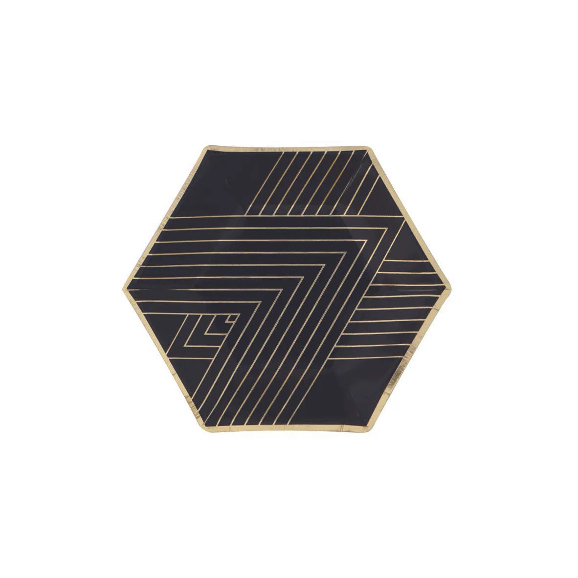 Noir - Black Striped Party Plates (Small)