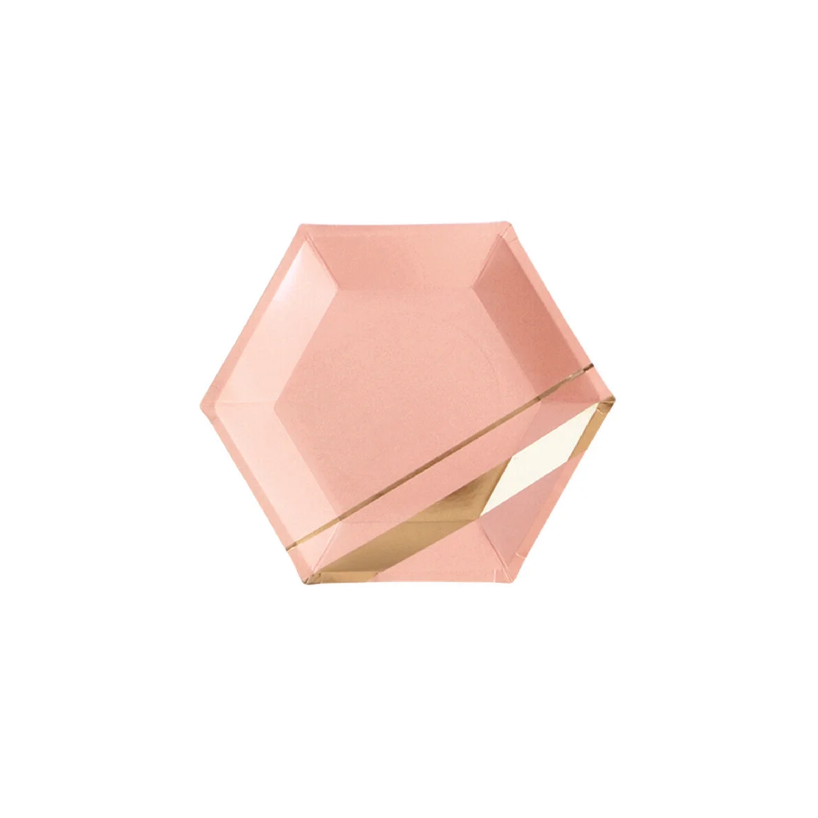 Peach Blush Gold Striped Party Plates (Small)