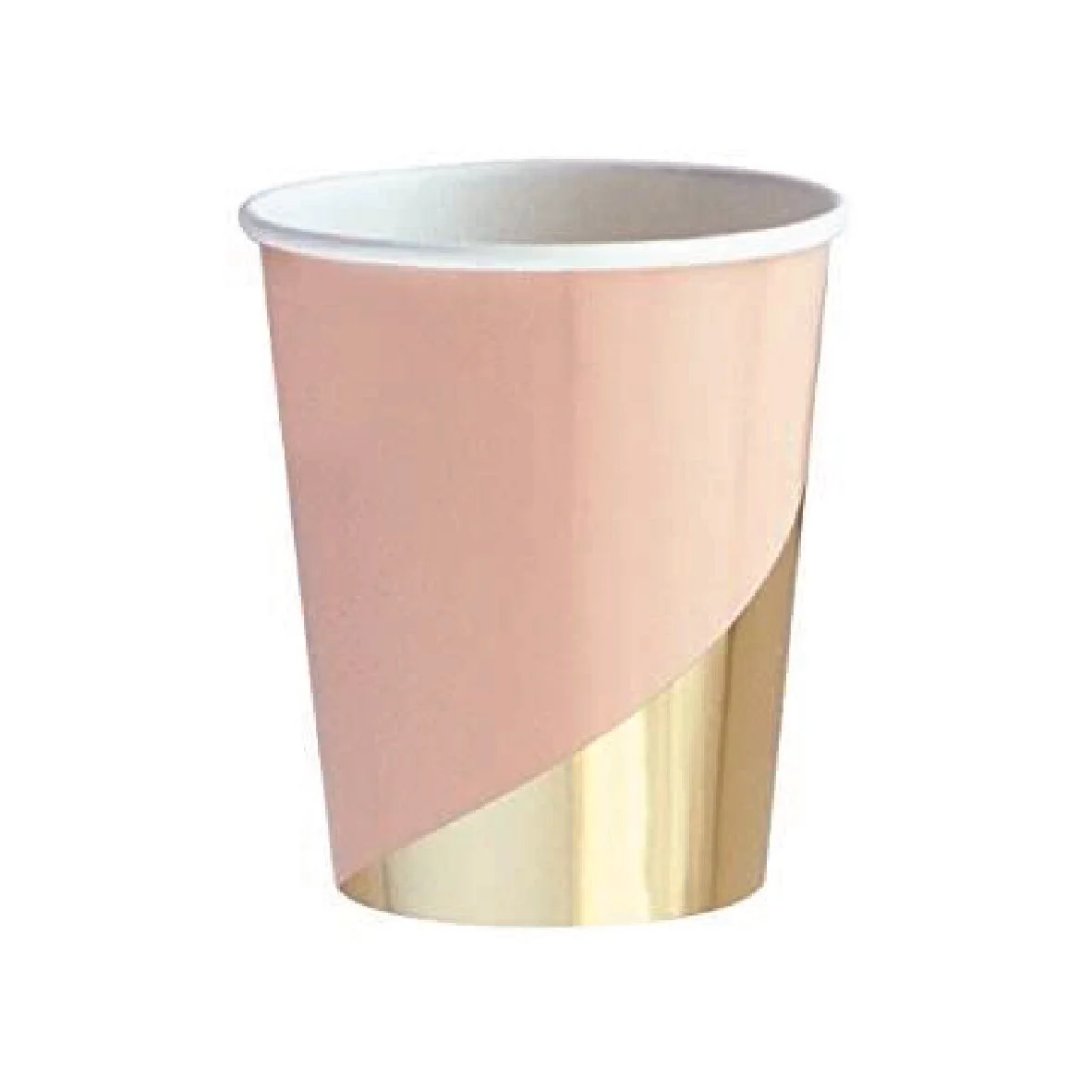 Peach Blush Gold Striped Party Cups