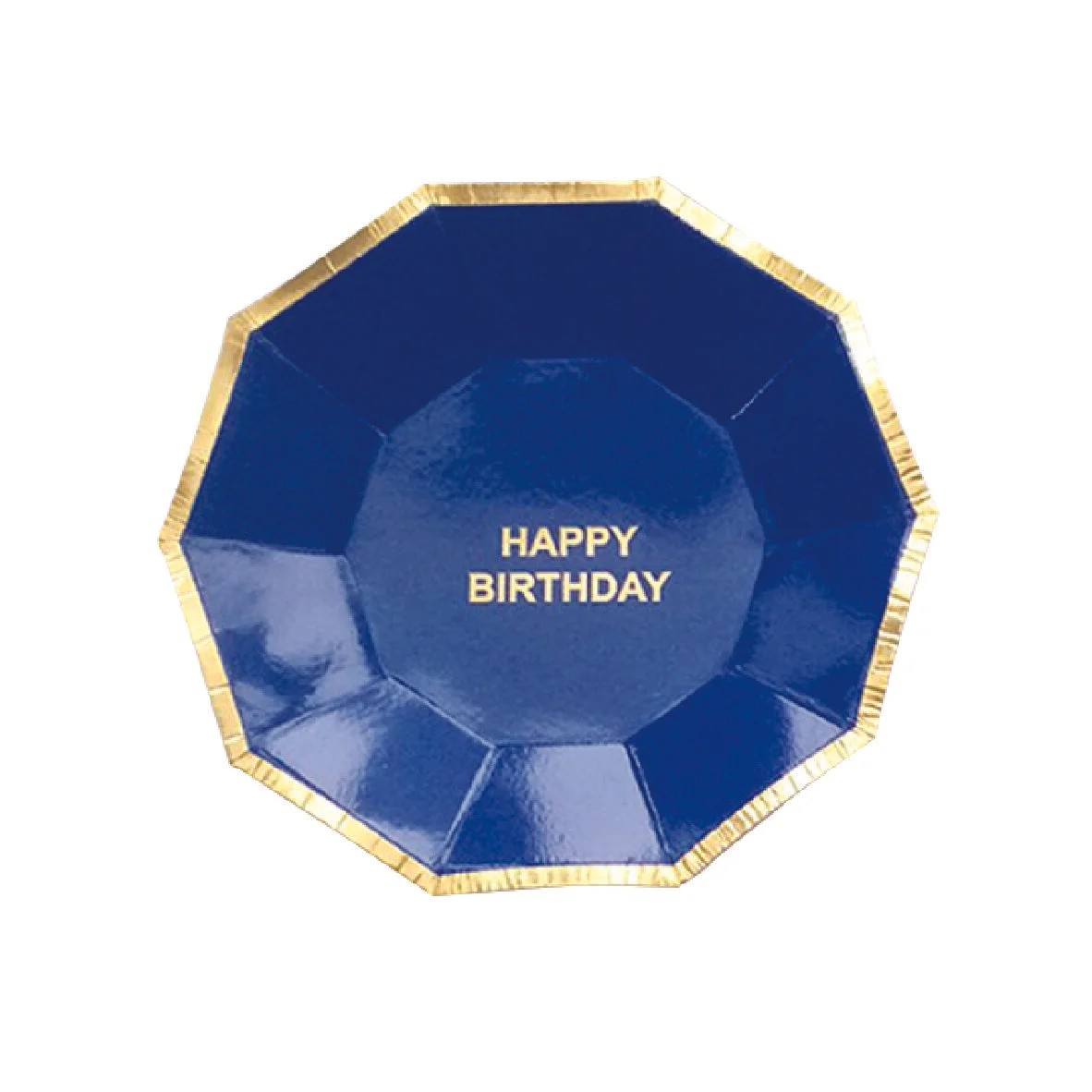 Happy Birthday Hexagonal Party Plates - Blue