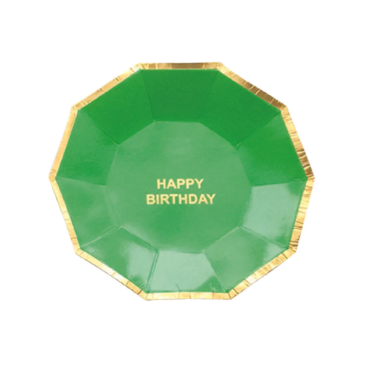 Happy Birthday Hexagonal Party Plates - Green