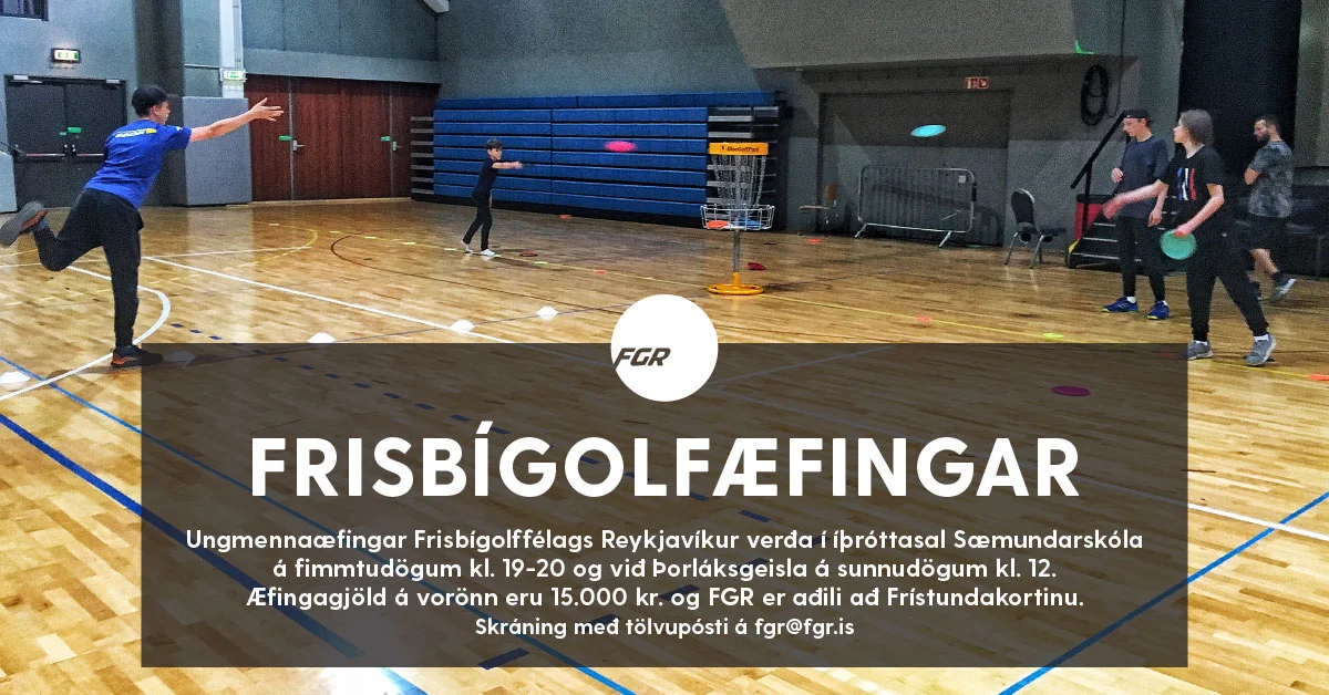 Æfingar í frisbígolfi 