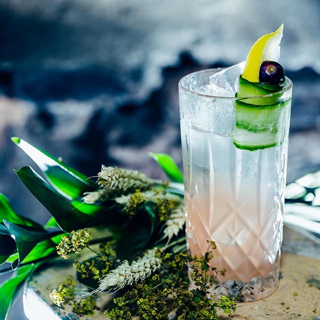 Another travel inspired libation, from the luscious floral Lowlands of Scotland, where @hendricksgin is usually made, my disciples created "The Curious Story of the Rose and the Cucumber" @Hendricksgin, fresh lemon, apple, grapes, mint, elderflower, grapefruit and lavender shrub, soda.