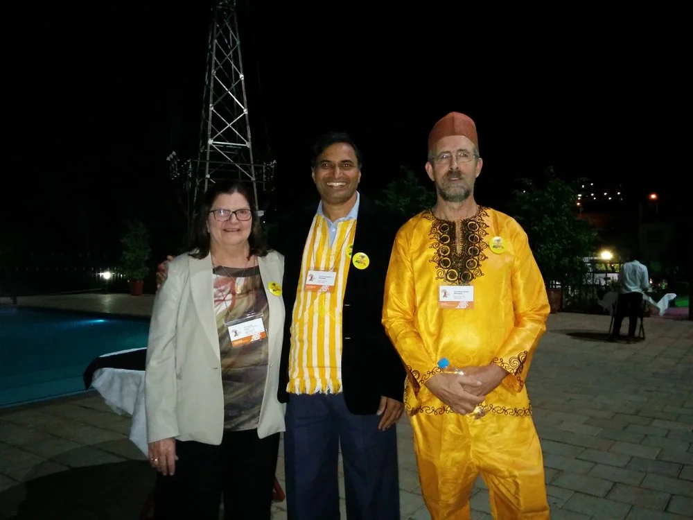 Dr. Mallubhotla with Dr. Barbara Wells, Director General-CIP, and Dr. Ted Carey, Senior Scientist & Regional Sweetpotato Breeder (Ghana Sweetpotato Support Platform).