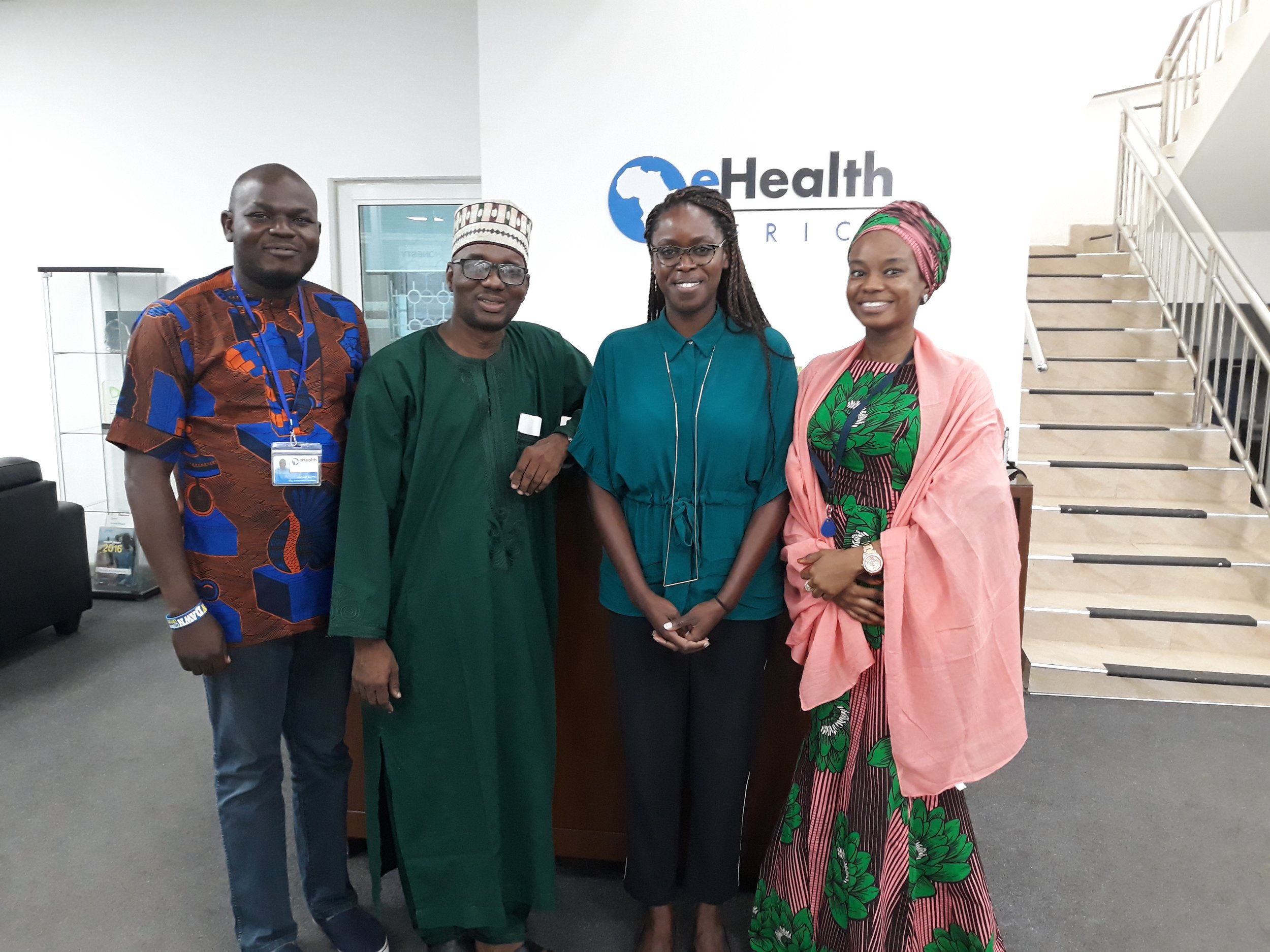  ES, KSPHCMB, Karell Pellé, Olayinka Orefunwa and Fatima Adamu (eHA MEDSINC team) 