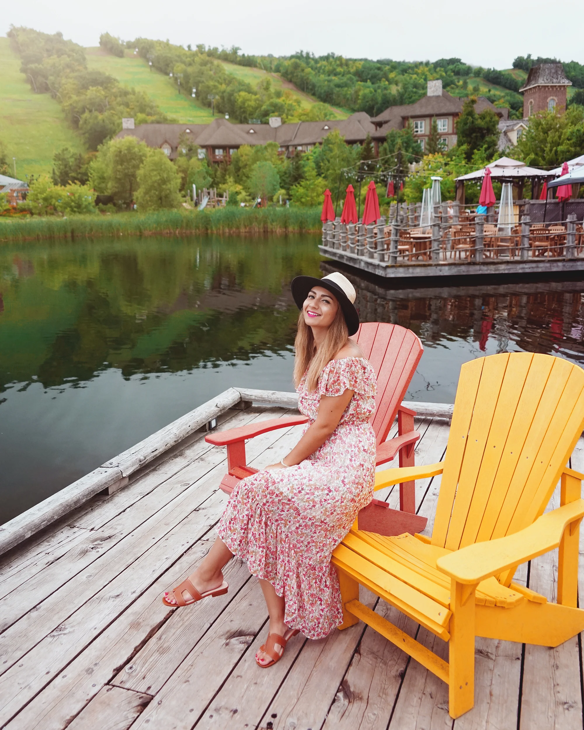 Sandals: Dune, Dress: F&F, Hat: H&M.