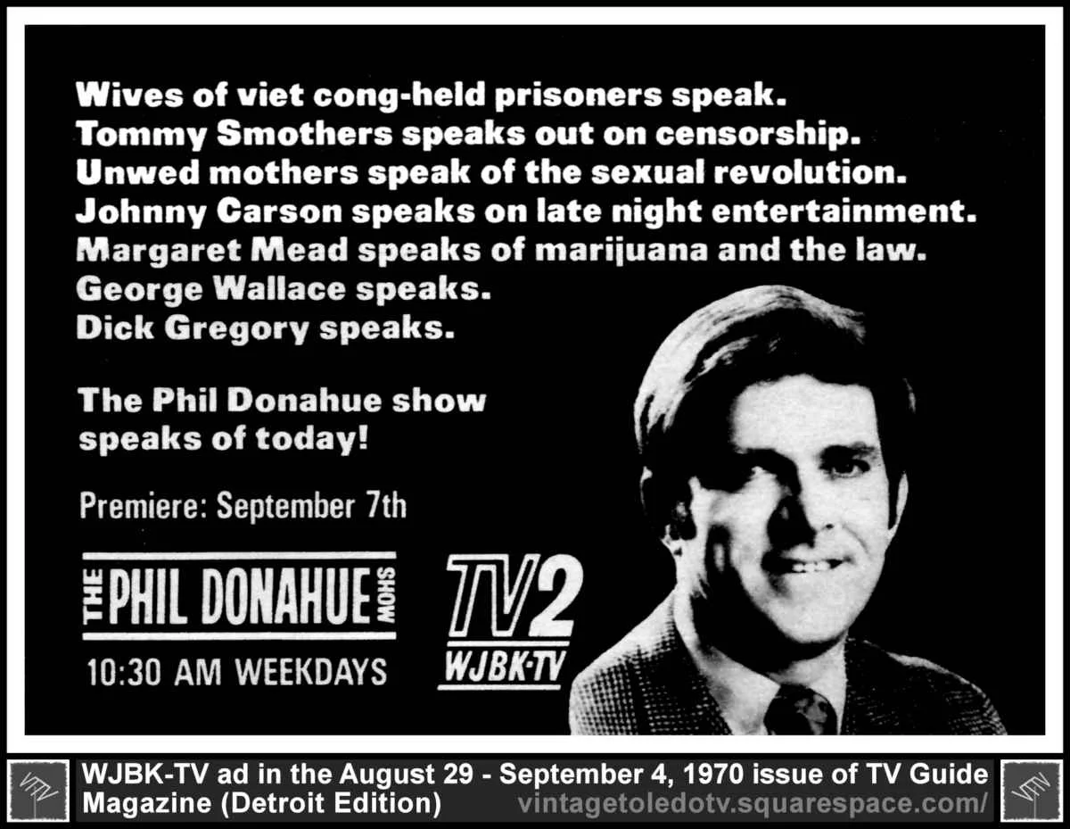 The Phil Donahue Show (premieres Sept 7th) 8/31/70