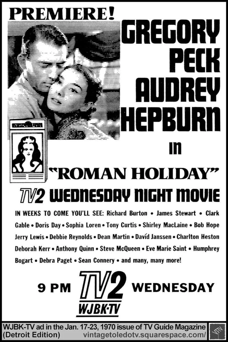 "Roman Holiday" Gregory Peck & Audrey Hepburn 1/21/70