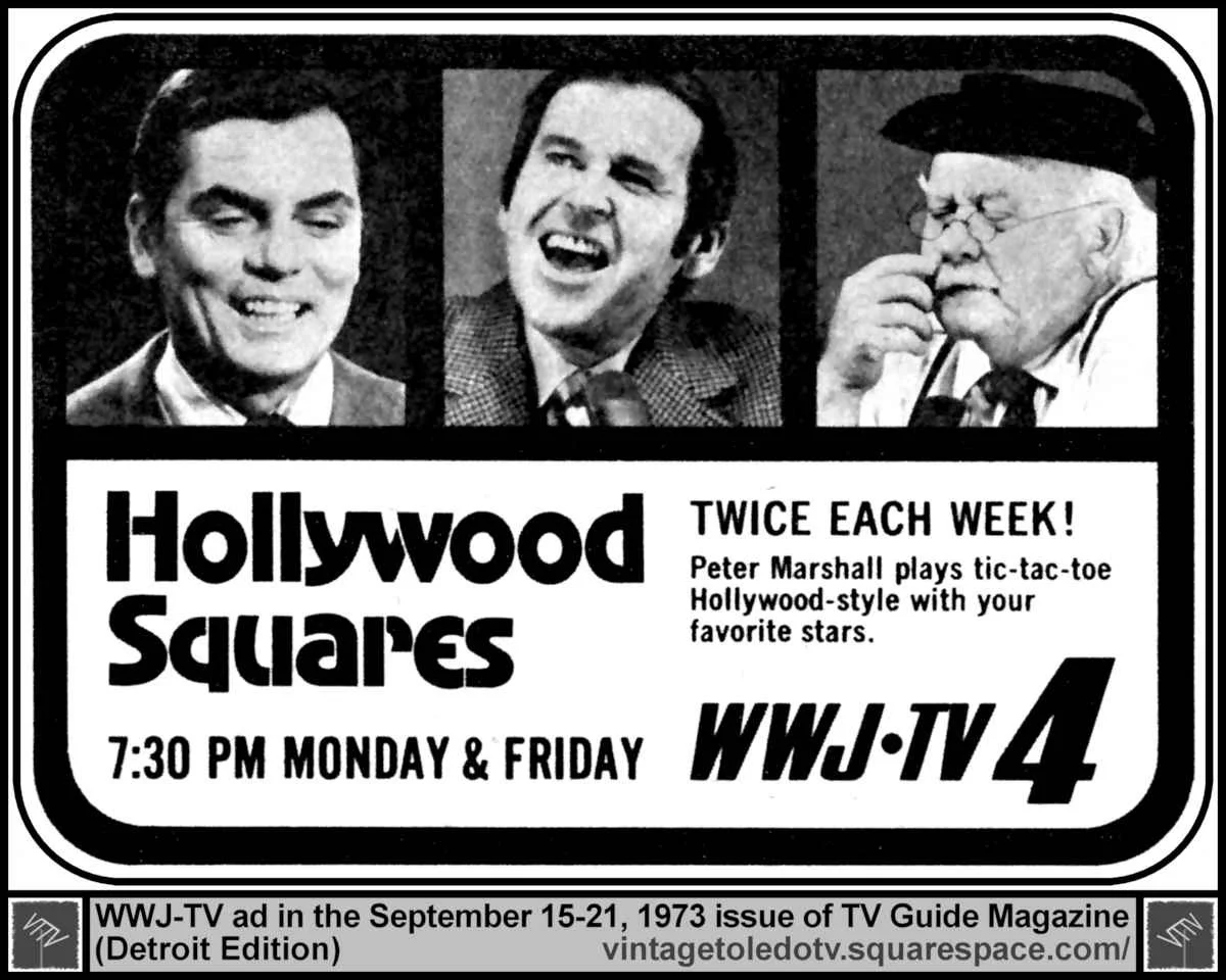 Hollywood Squares (Peter Marshall, Paul Lynde & Cliff Arquette) 9/17/73