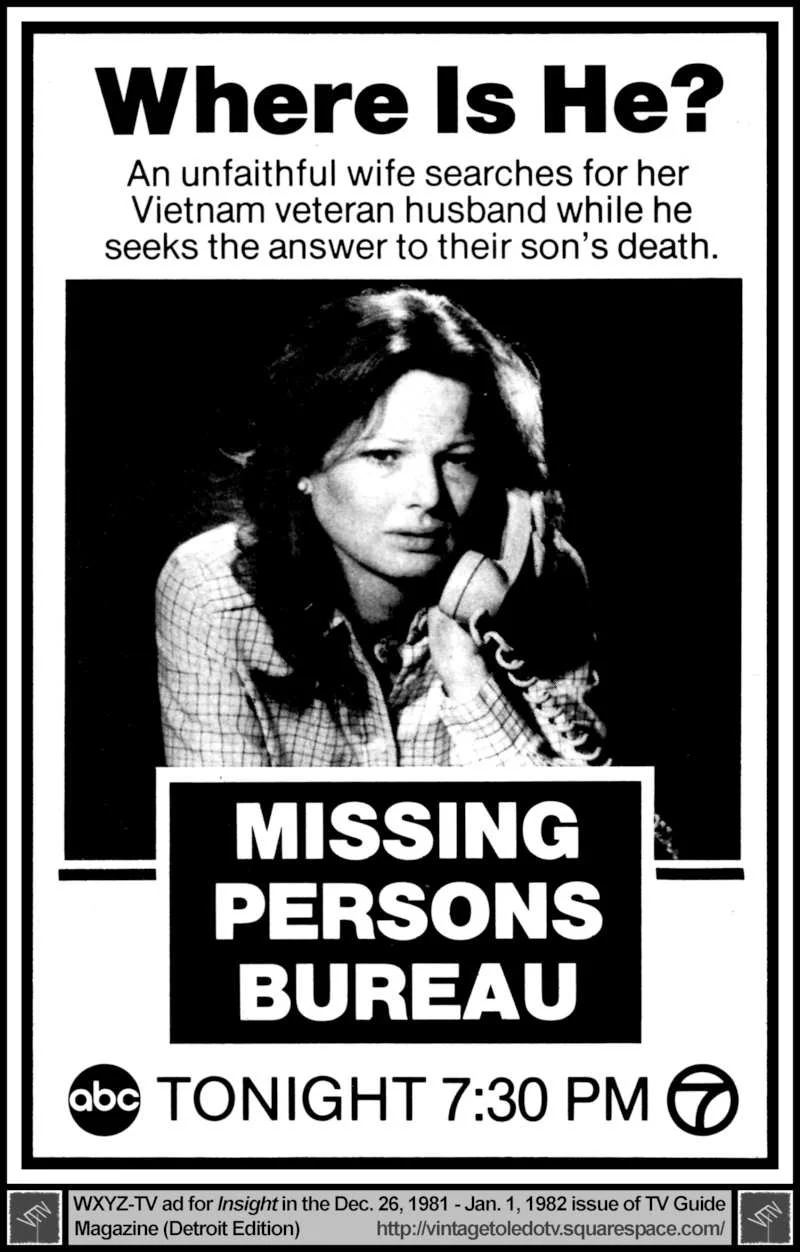 Insight: Missing Persons Bureau (Christine Belford) 12/26/81