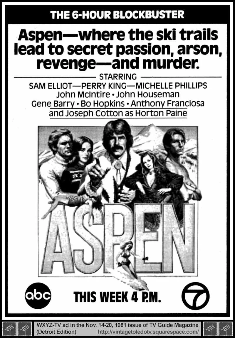 Aspen mini-series on 4:00 Movie 11/16/81