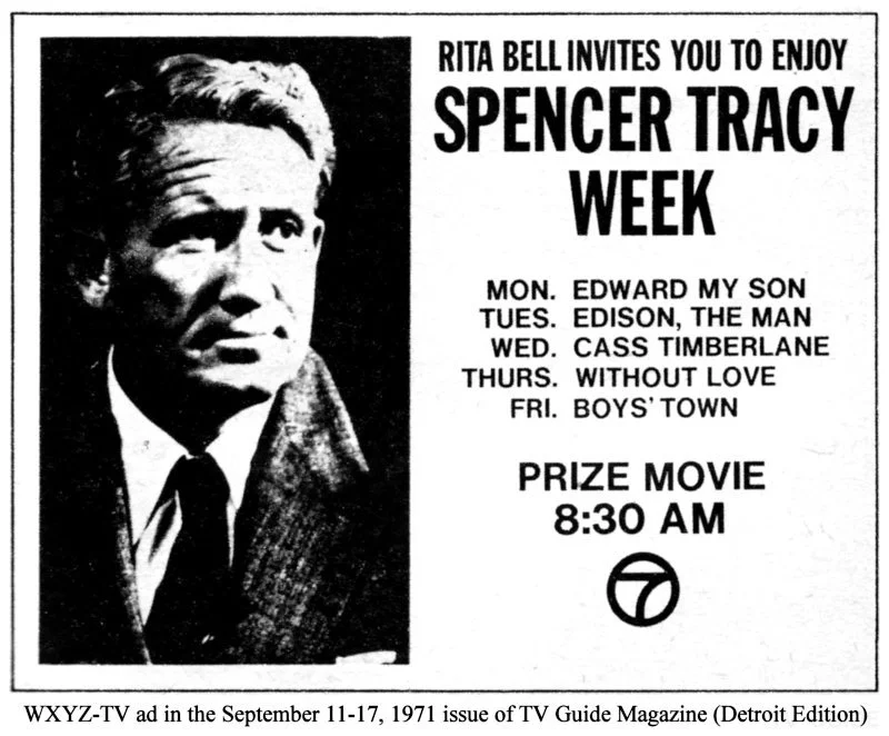 Rita Bell Prize Movie: Spencer Tracy Week - Sept 1971