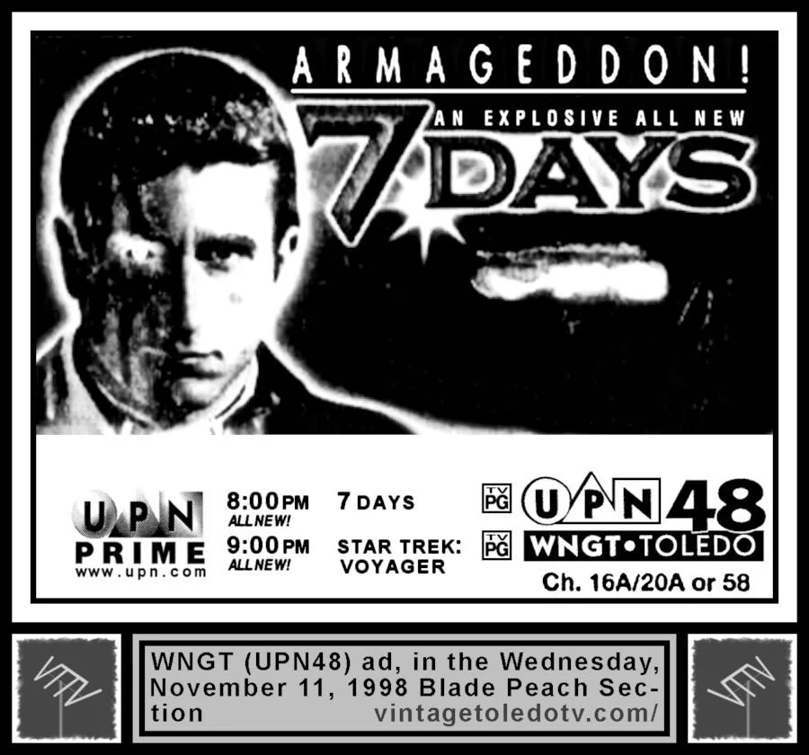 UPN Wednesday Night Shows (11/11/98 Blade Peach Sec. ad)