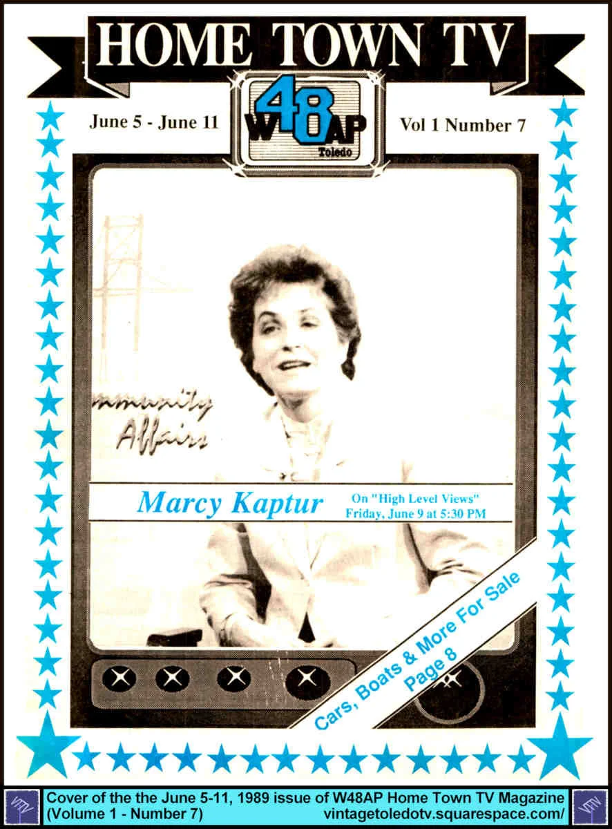 Marcy Kaptur on 6/5/89 Cover of Home Town TV