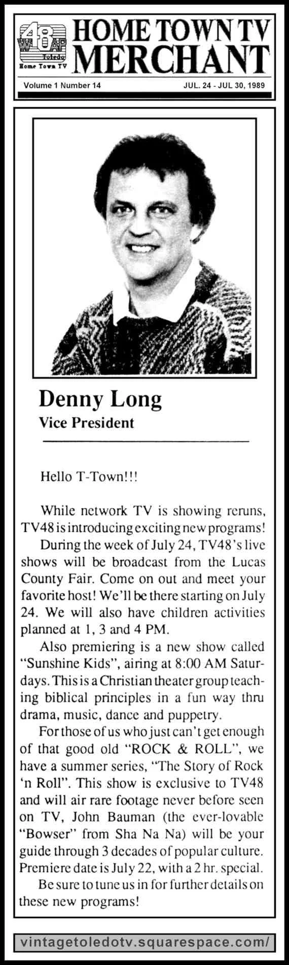 Denny Long Message 7/24/89