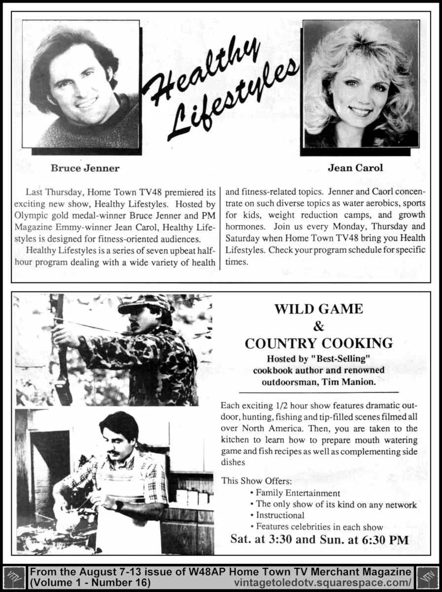 Healthy Lifestyles & Wild Game & Country Cooking 8/7/89