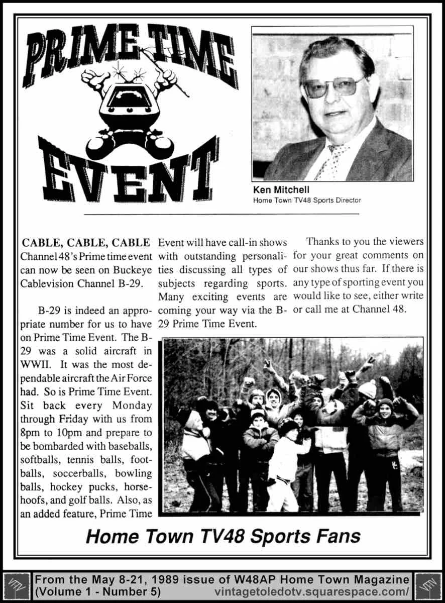 Prime Time Event (on cable) Ken Mitchell 5/8/89