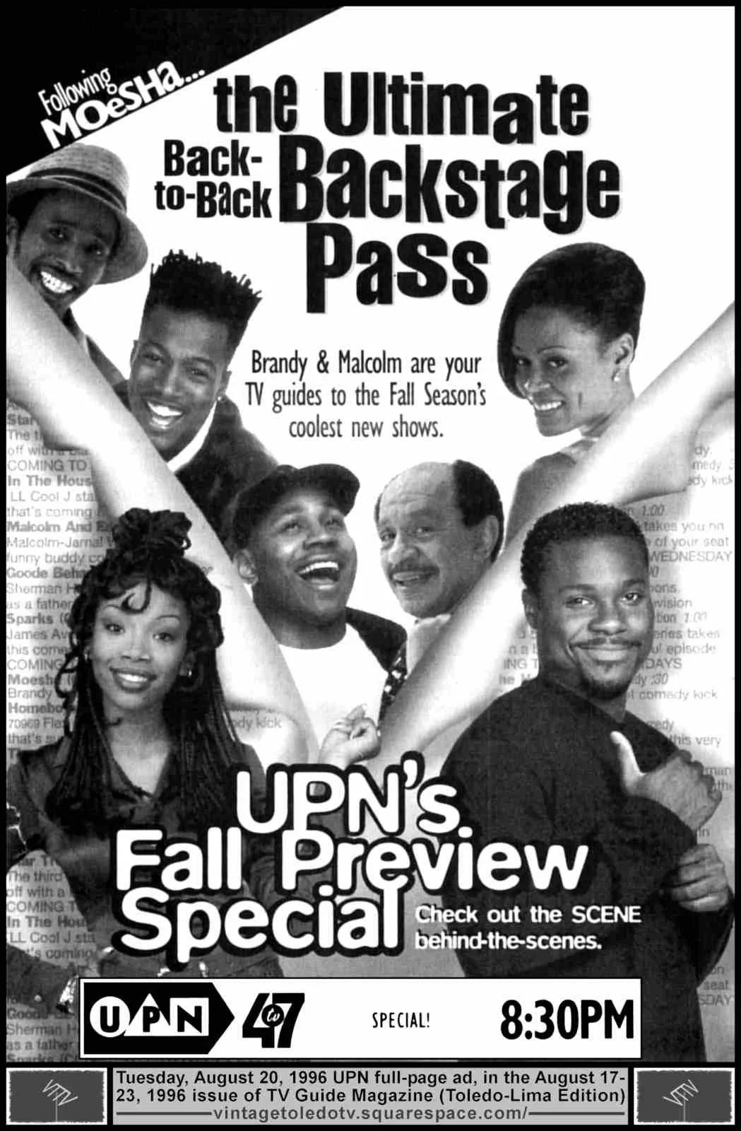 UPN's Fall Preview Special (Tue 8/20/96 full-page ad)